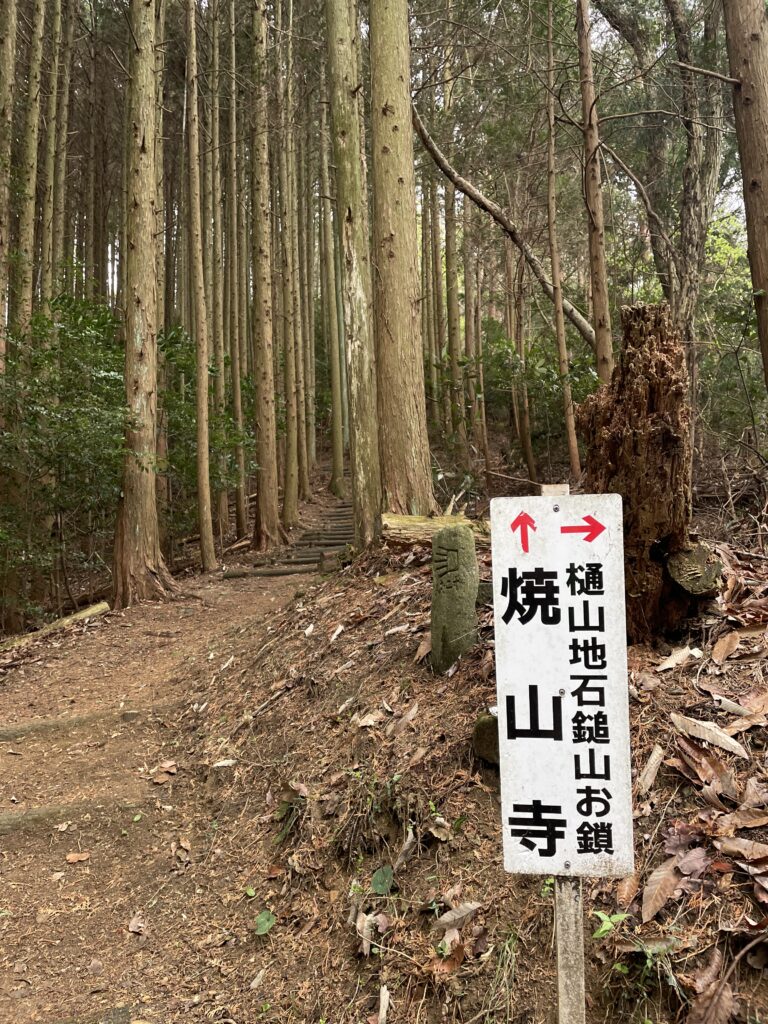 焼山寺道と「樋山地石槌山お鎖場」の分岐