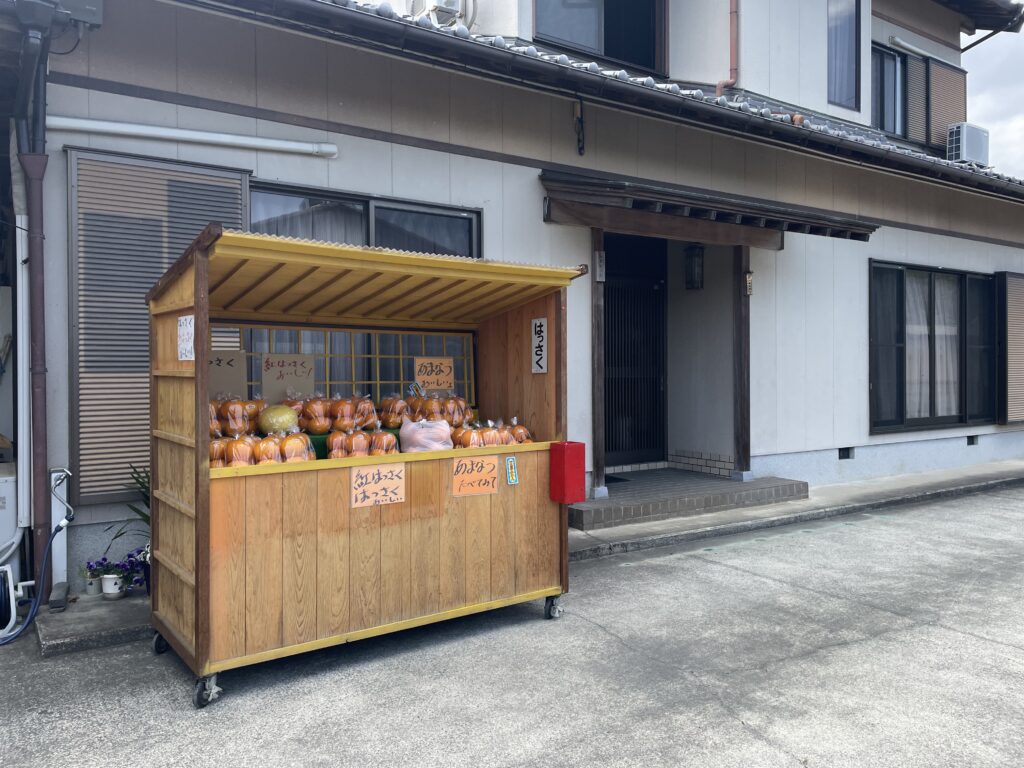 無人販売所ではっさくや甘夏が売られていた