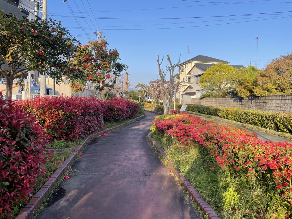 ホテルから駅までの遊歩道