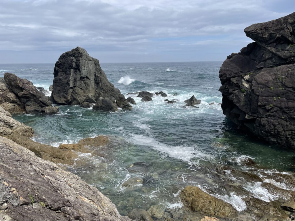 海のギリギリ横を通る